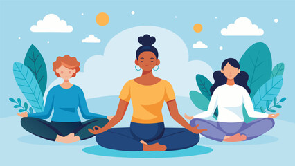 A group of individuals practicing mindfulness techniques in a DBT therapy session learning to ground themselves in the present moment instead of. Vector illustration