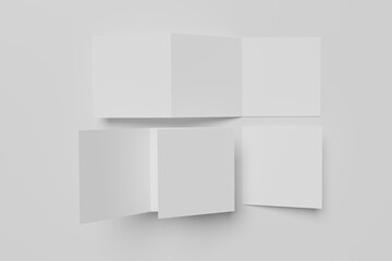 Square Trifold Brochure Mockups