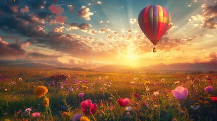 Flower field festivals , Photography tips for hot air ballooning over flowers