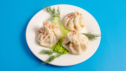 Georgian khinkali - dumplings stuffed with meat