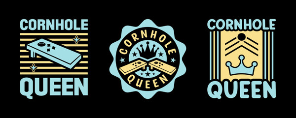 Cornhole Queen SVG Tshirt Bundle Cornhole Game Qoute Design, TG 0003