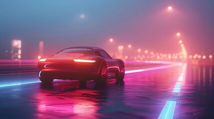 Fototapeta premium robotic transportation systems, self-driving cars use automation in the transportation sector, leading to more efficient travel and safer roads for all