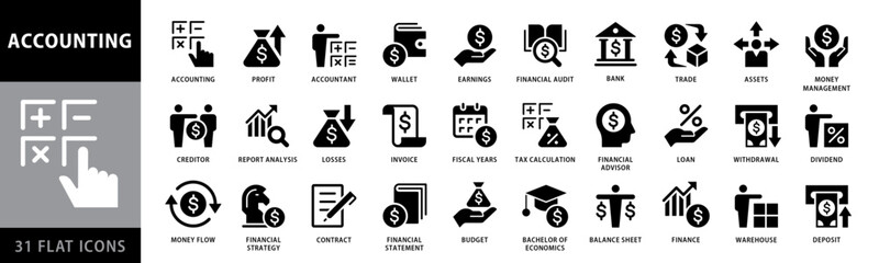 Taxes and accounting icon. Vector illustration