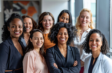 Fototapeta premium International Women's Day with Diversity Equity Inclusion (DEI), empowering women
