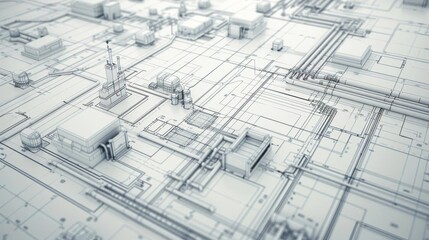Architectural schematic with detailed wiring and component designs, perfect for engineering backgrounds