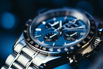 Captivating close up of an exquisite luxury wristwatch on a sophisticated watch background
