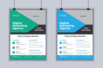 Digital Marketing Agency Corporate Flyer Design Vector Template