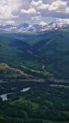 landscape with mountains and clouds