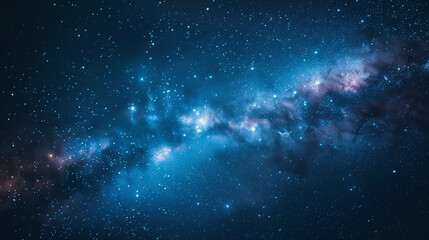 Fototapeta premium The image depicts a stunning view of a galaxy with a multitude of stars, interstellar dust, and cosmic gas, showcasing the beauty of the universe.