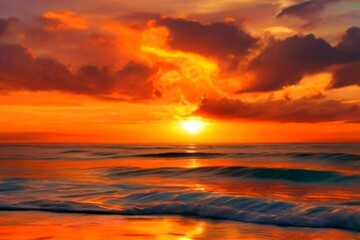 Naklejka na ściany i meble Sunrise over the ocean Generative AI