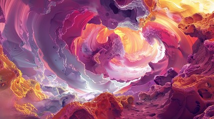 Capture a mesmerizing abstract landscape with swirling