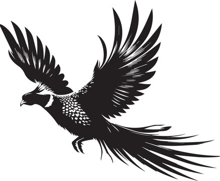 recommend clip art: Pheasant silhouette. Pheasant logo. Pheasant vector design black and white. Pheasant flying silhouette. 