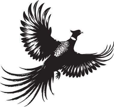 recommend clip art: Pheasant silhouette. Pheasant logo. Pheasant vector design black and white. Pheasant flying silhouette. 