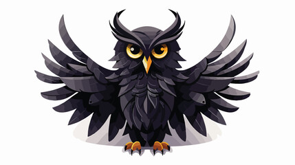 Black owl bird spooky Halloween night element for g