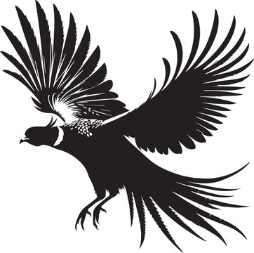 recommend clip art: Pheasant silhouette. Pheasant logo. Pheasant vector design black and white. Pheasant flying silhouette. 