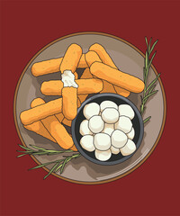 Mozzarella Sticks On A Plate