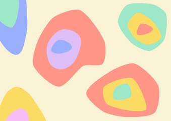 Background with abstract colored free-form shapes