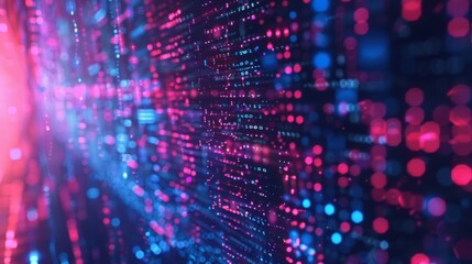Obraz premium Digital data transfer through communication pathways. Large-scale data exchange. Movement of information in digital form.