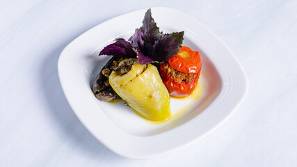 Three sisters dolma on plate isolated