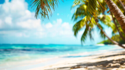 Fototapeta premium Dreamy Tropical Beach: Blurred Background 