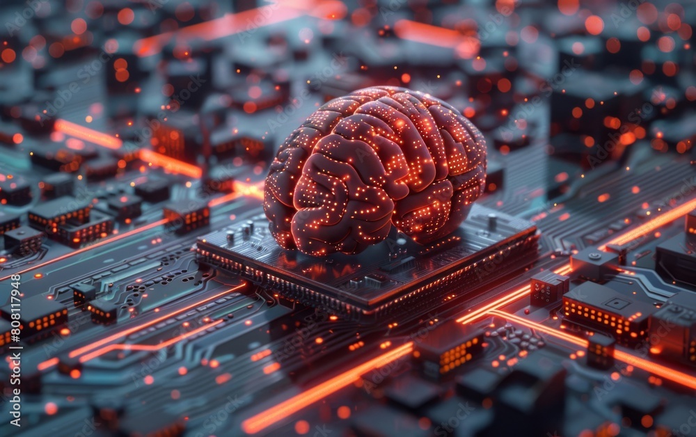 Poster concepts of artificial intelligence, machine learning, and cutting-edge computer technologies are de