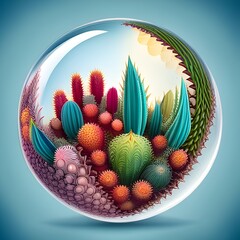 Cactus inside Glass Ball