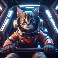 cat in a spaceship