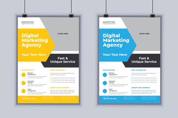 Digital Marketing Agency Corporate Flyer Design Vector Template