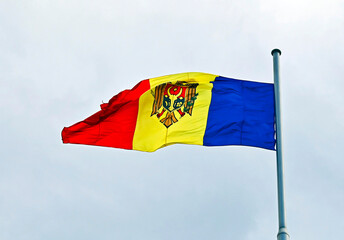 Flag of Moldova waving