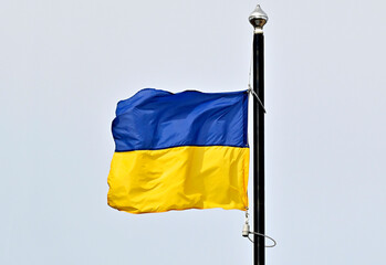 Flag of Ukraine waving