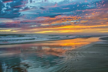 Sunset painting the sky with hues of orange, pink, and purple, signaling the end of summer day