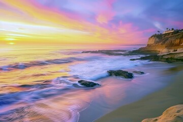 Sunset painting the sky with hues of orange, pink, and purple, signaling the end of summer day