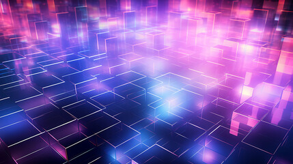 Make an abstract background with holographic, futuristic grids.