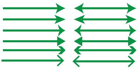 Green long arrow to the right . vector, isolated. Green arrow isolated on transparency background