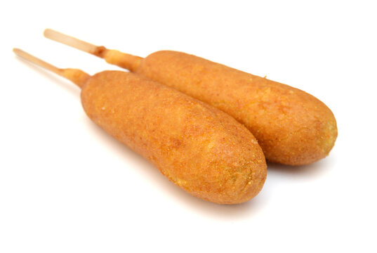 Organic Corn Dog on white background
