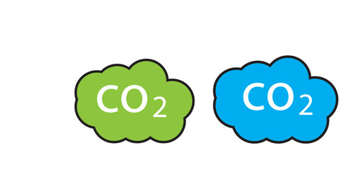  Carbon dioxide smog pollution and environment concept.  CO2 emissions in cloud vector icon.   Vector Illustration .