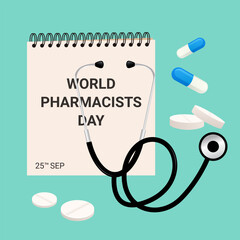 world pharmacist day template vector