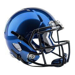 Fototapeta premium Modern blue football safety helmet on transparent background, png 