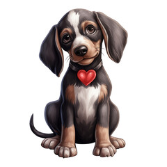 Cute Valentine Dog Clipart