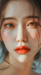 Ulzzang A close-up portrait of a beautiful ulzzang model with flawless skin and captivating eyes