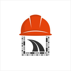 Construction Helmet logo, road logo