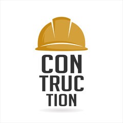 Construction logo with helmet concept