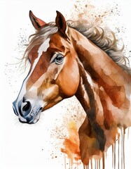 Silhouette de cheval marron sur fond blanc