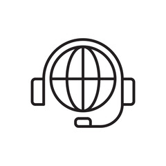 Global Call Center Icon Sign Symbol