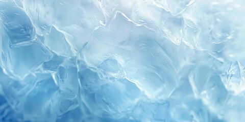 Ice texture background. The textured cold frosty surface of ice block, Blue background with cracks on the ice surface
