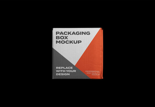 Box Pack Package Identity Branding Texture Paper Cardboard Delivery Post Mockup Template Mail Packaging Product