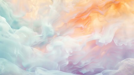A dreamy blend of soft peach, lavender, and pale turquoise, gently merging in a smooth, cloudlike formation