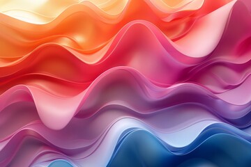 The image is a colorful abstract painting with a wavy pattern. It has a smooth, fluid look and a vibrant color palette.