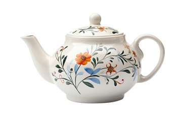 A beautiful ceramic teapot with a floral pattern
