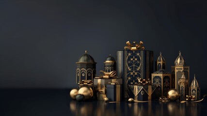 Fototapeta premium A display of luxurious Eid gifts